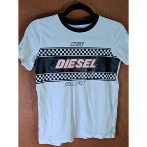 Boys Diesel White and Black T-Shirt Size 10/12